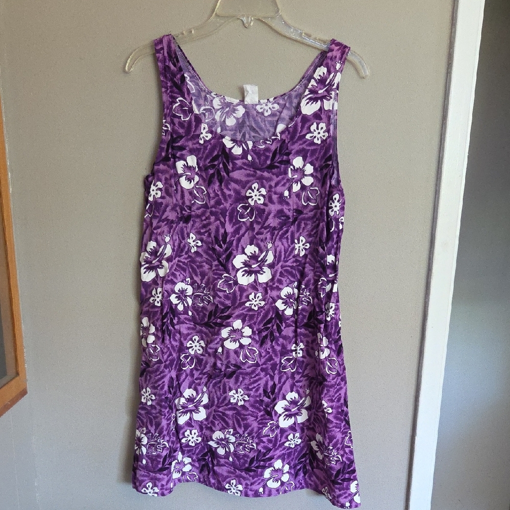 Purple Hibiscus Shift Dress